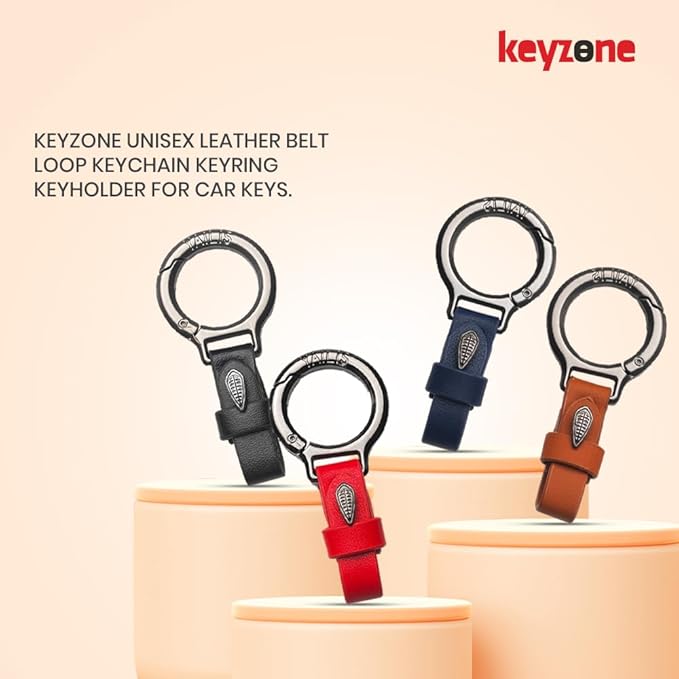 Unisex Leather Belt Loop Keychain for Car Keys