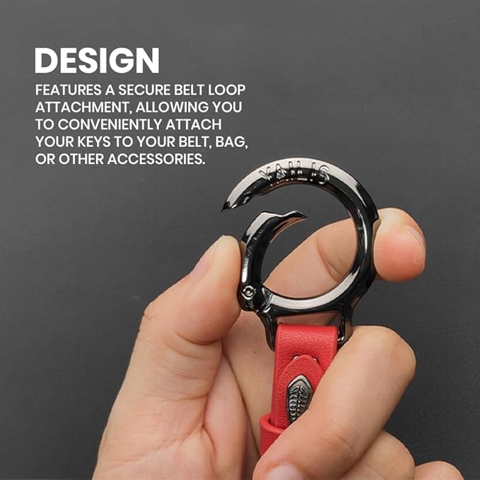 Unisex Leather Belt Loop Keychain for Car Keys
