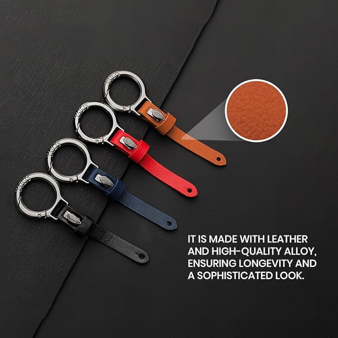 Unisex Leather Belt Loop Keychain for Car Keys