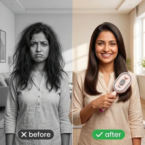 AirComb™ — Electric Steam Brush | Lightweight ABS Design | Air-Padded Massage