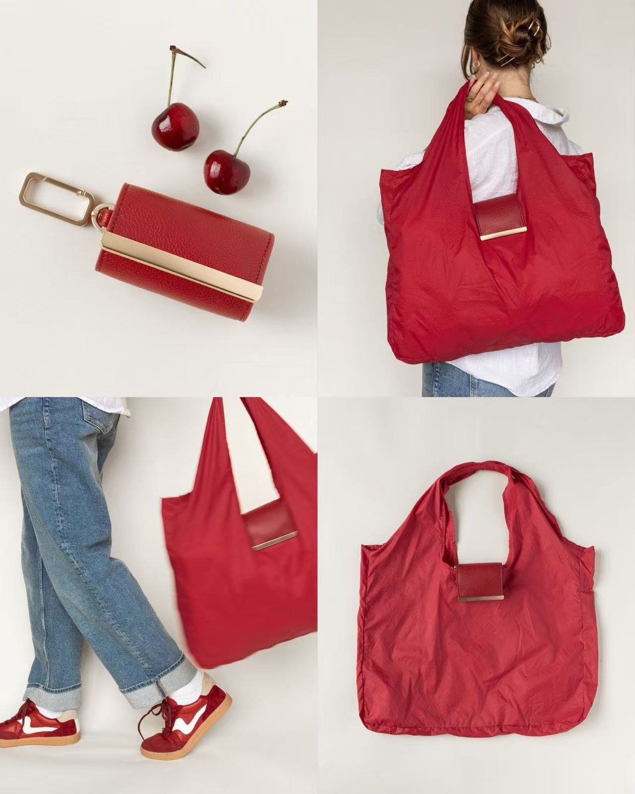 Women Foldable Keychain Tote Bag